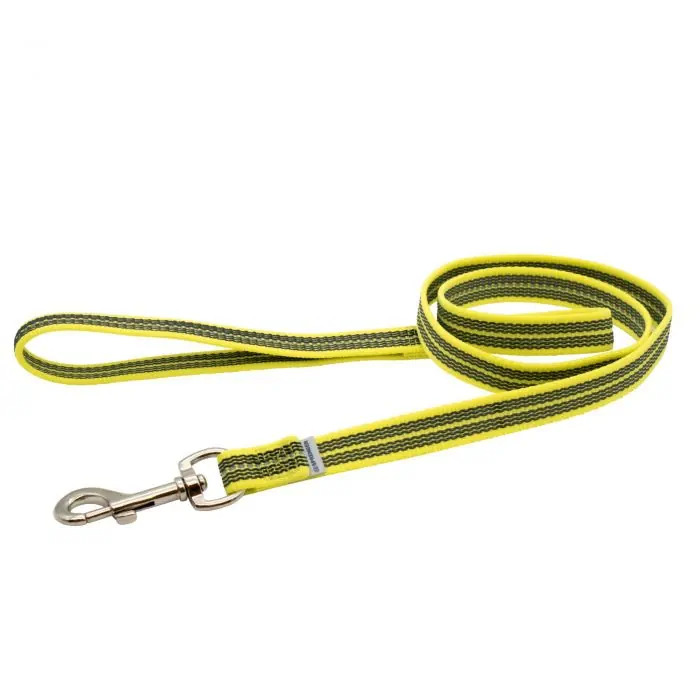 Guinzaglio Riflettente Herm Sprenger Per Cani 1.8m – Nylon Gommoso, Clip Rotante 360°, Impugnatura Antiscivolo, Nero